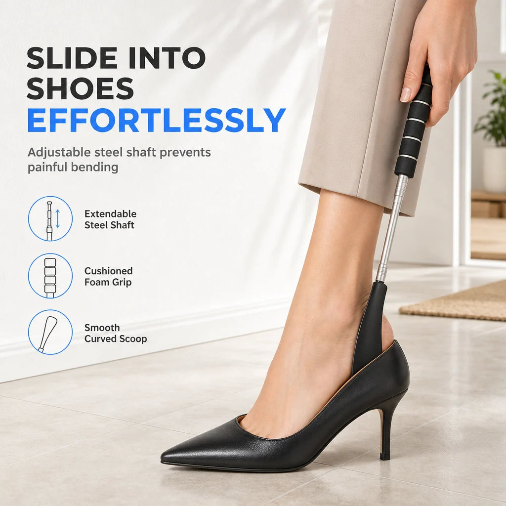 StrideNova – Telescopic Stainless Steel Shoe Horn