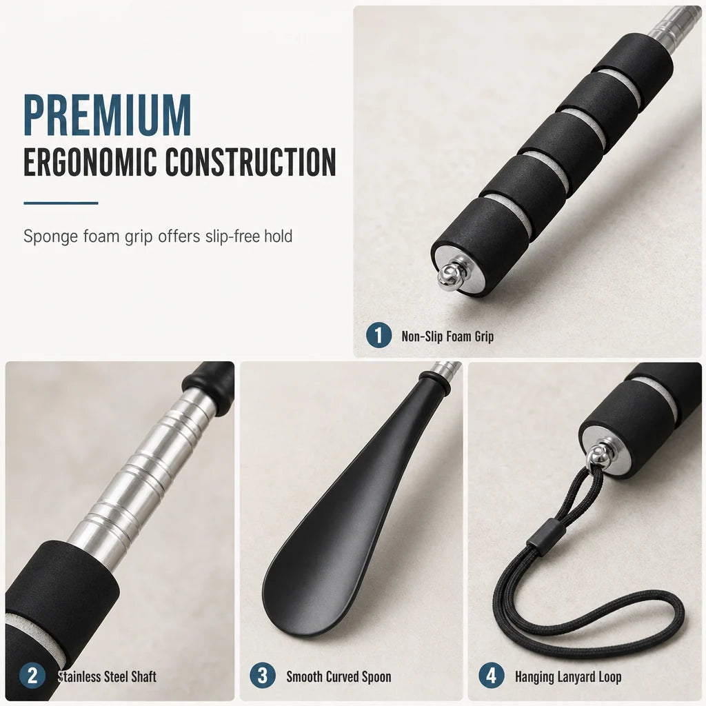 StrideNova – Telescopic Stainless Steel Shoe Horn