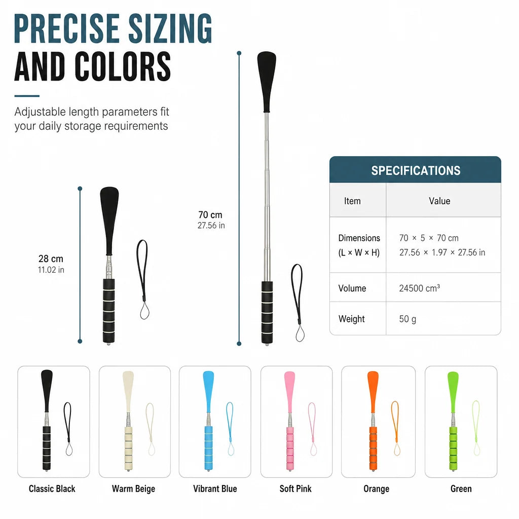 StrideNova – Telescopic Stainless Steel Shoe Horn