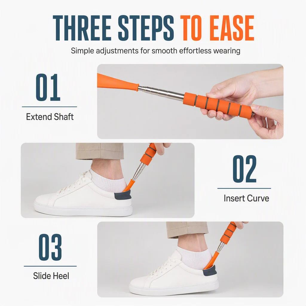 StrideNova – Telescopic Stainless Steel Shoe Horn