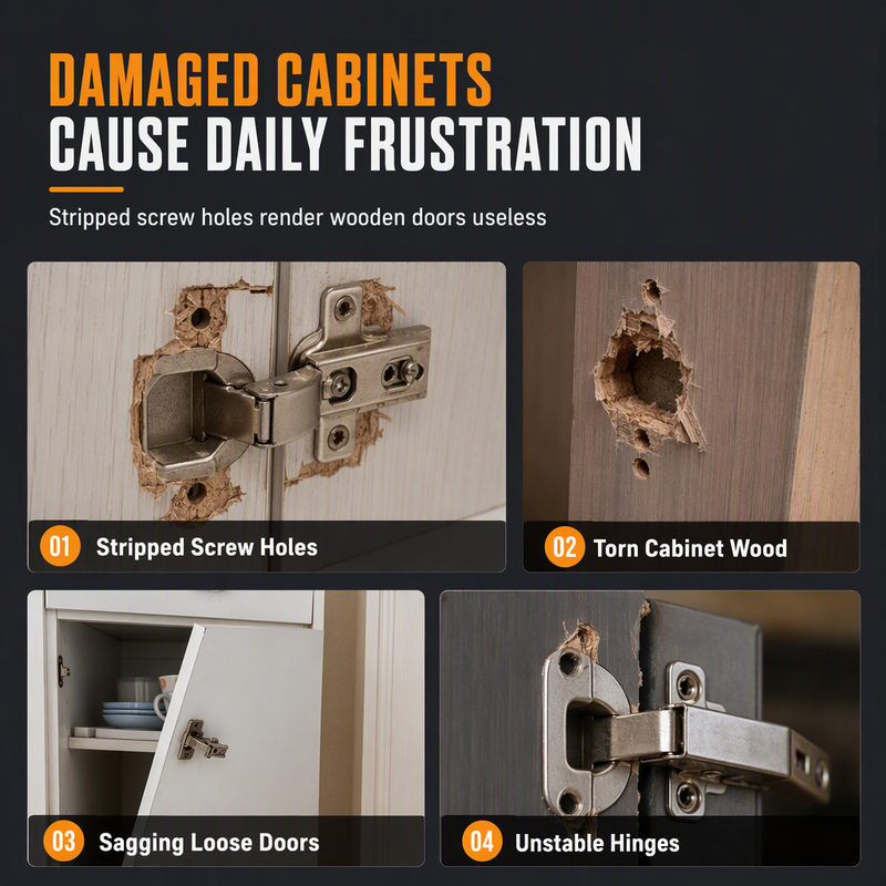 HingeLoom – Stainless Steel Cabinet Hinge Repair Plate