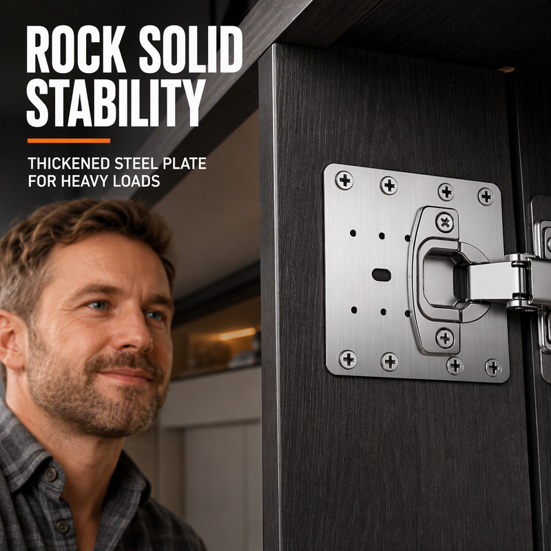 HingeLoom – Stainless Steel Cabinet Hinge Repair Plate
