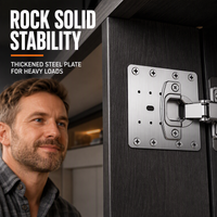 HingeLoom – Stainless Steel Cabinet Hinge Repair Plate