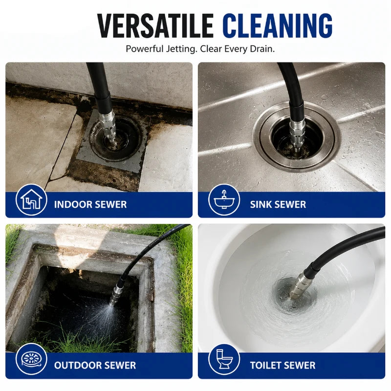 JetCrest – 7-Jet Stainless Steel Sewer Cleaner Nozzle