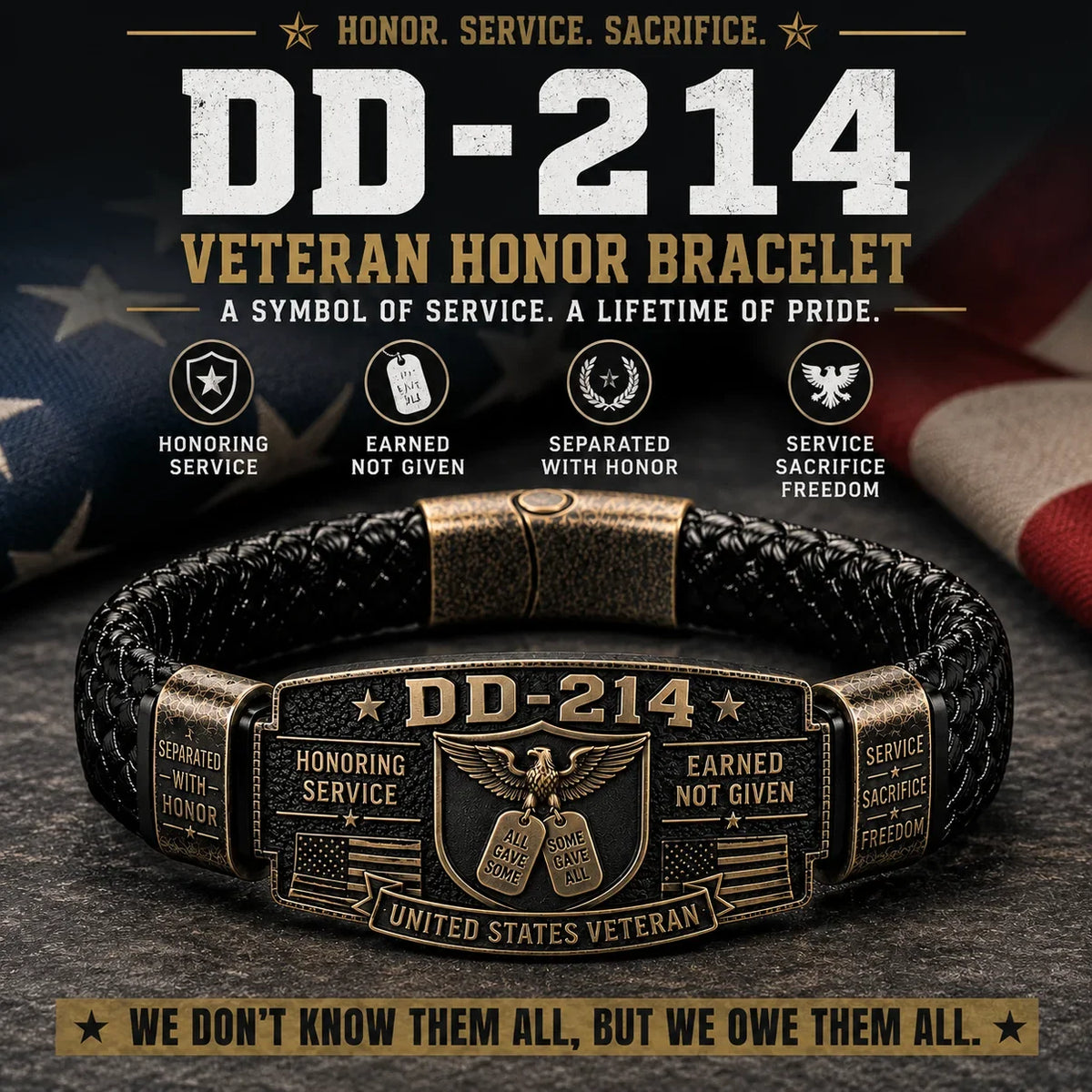 PatriotValor – DD-214 Veteran Honor Bracelet