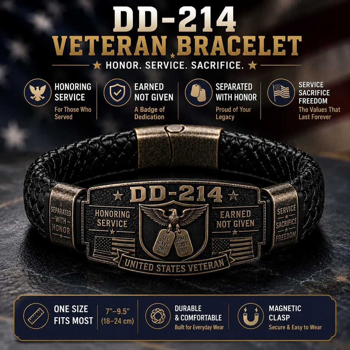 PatriotValor – DD-214 Veteran Honor Bracelet