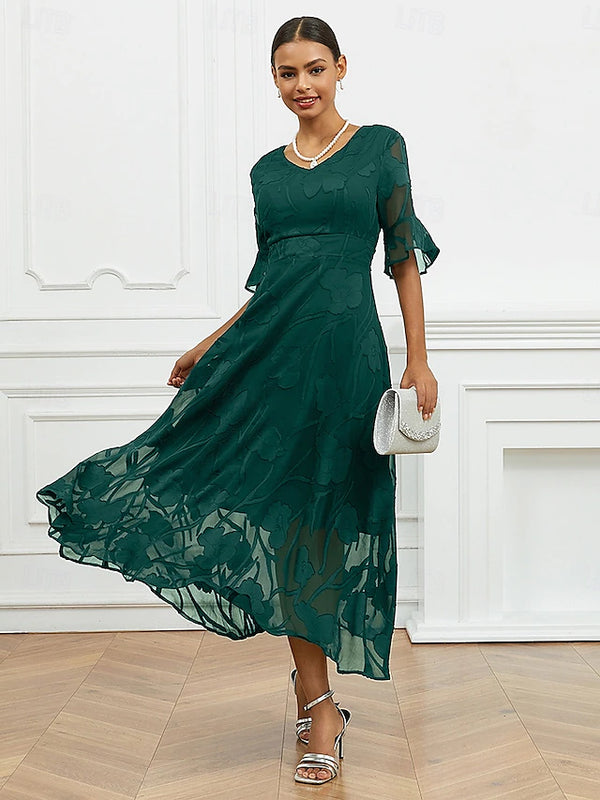 Lunessa | V-Neck Evening Maxi Dress