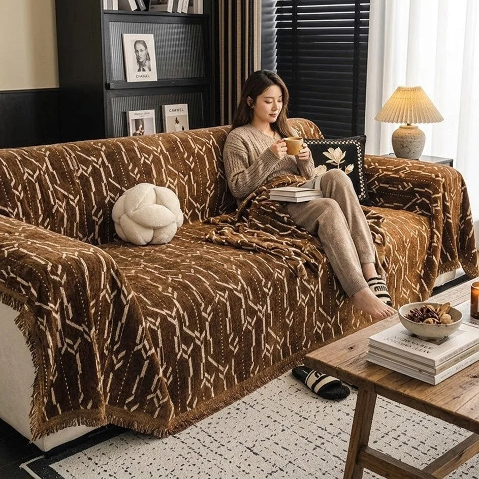 DrapeLuxe – Modern Chenille Sofa Protector
