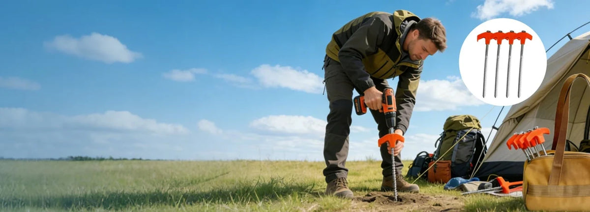 GroundLock – 8" Screw-In Tent Stakes