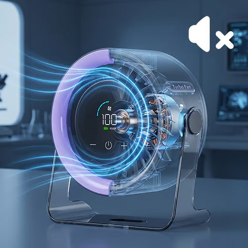 TurboBreeze – Silent Precision Desktop Fan