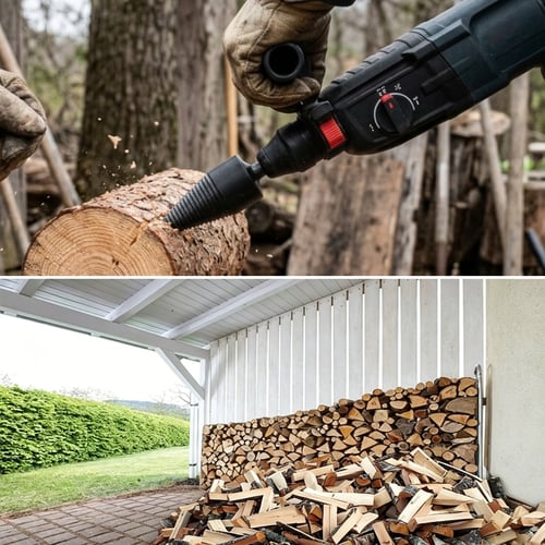 FirewoodPro – Drill-Powered Log Splitter Bit