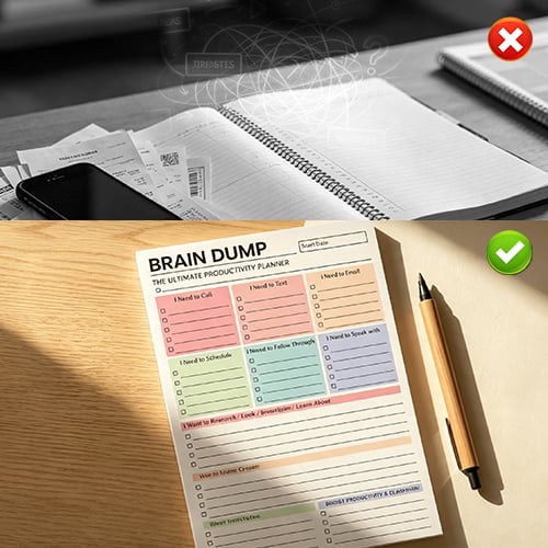 MindSort – Brain Dump & Priority Planner Pad