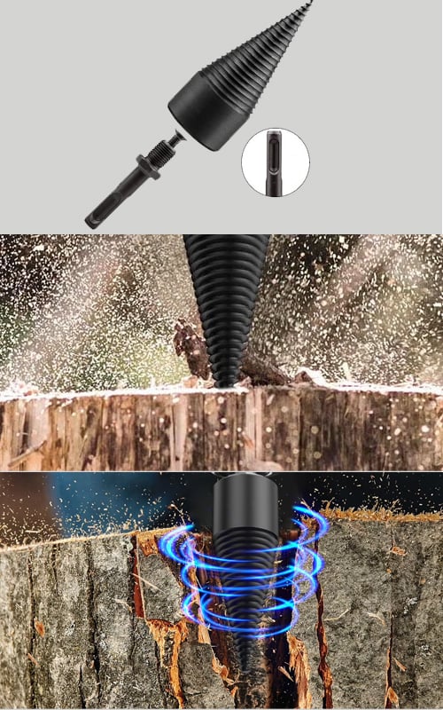 FirewoodPro – Drill-Powered Log Splitter Bit