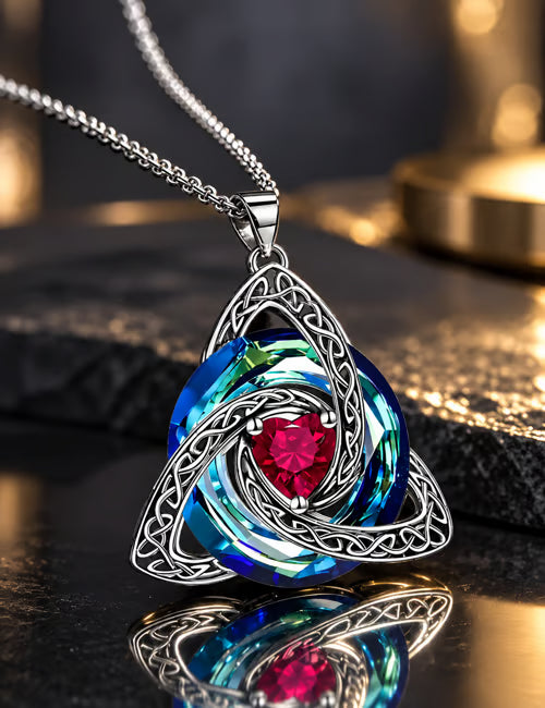 CeltaraBloom – 12-Month Celtic Birthstone Necklace