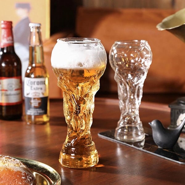 Soccer Trophy Style Beer Glass