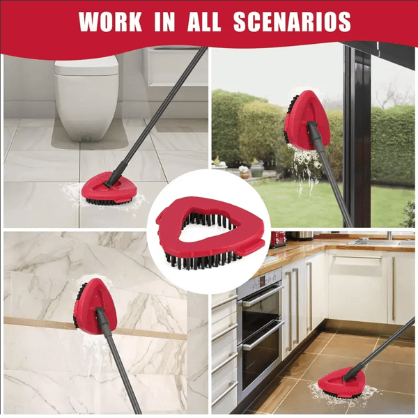 Triangular disc floor brush rotating mop head