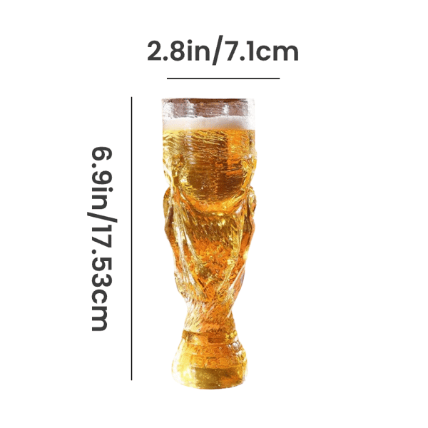 Soccer Trophy Style Beer Glass