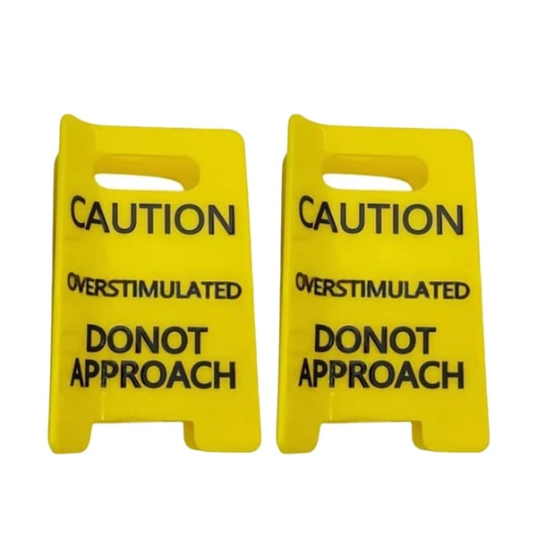 Caution Overstimulated Sign Hair Claw Clip
