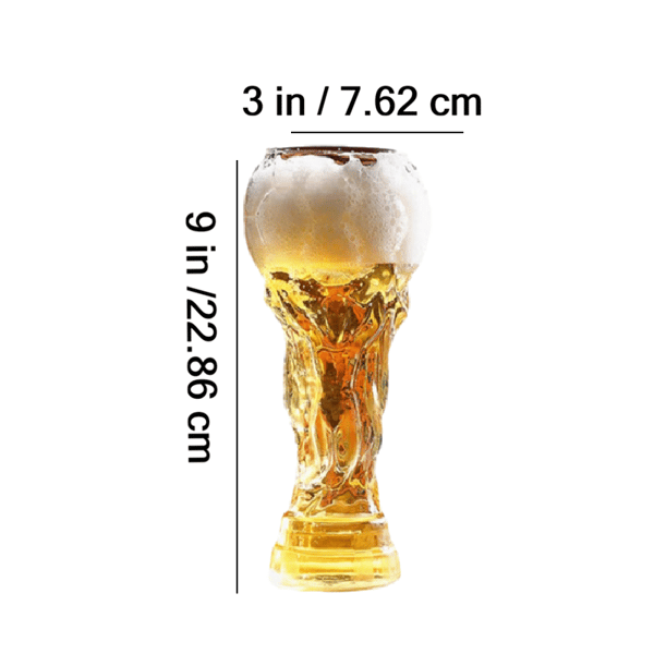 Soccer Trophy Style Beer Glass