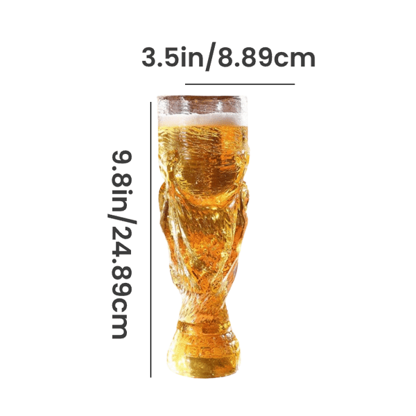 Soccer Trophy Style Beer Glass