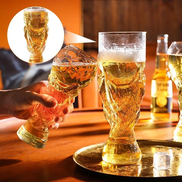 Soccer Trophy Style Beer Glass