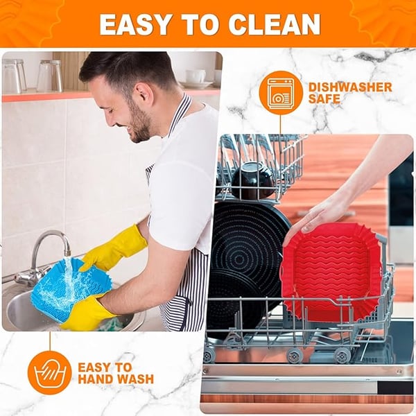 High-Temperature Resistant Air Fryer Silicone Baking Tray - Light gray