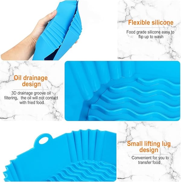 High-Temperature Resistant Air Fryer Silicone Baking Tray - Mint green