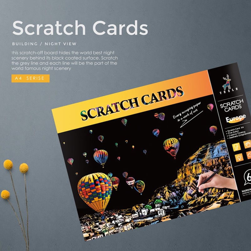 Scratch Art Book For Adults -Colorful City Series