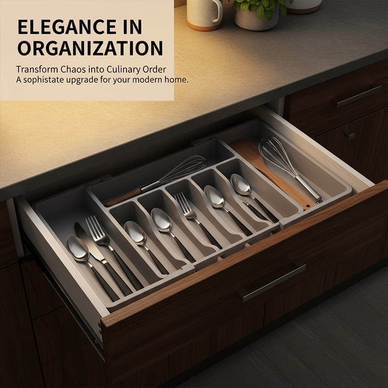 Kitchen Expandable Silverware Drawer Organizer