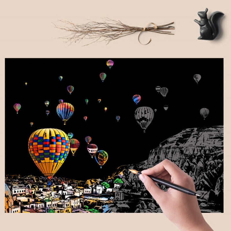 Scratch Art Book For Adults -Colorful City Series