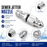 JetCrest – 7-Jet Stainless Steel Sewer Cleaner Nozzle