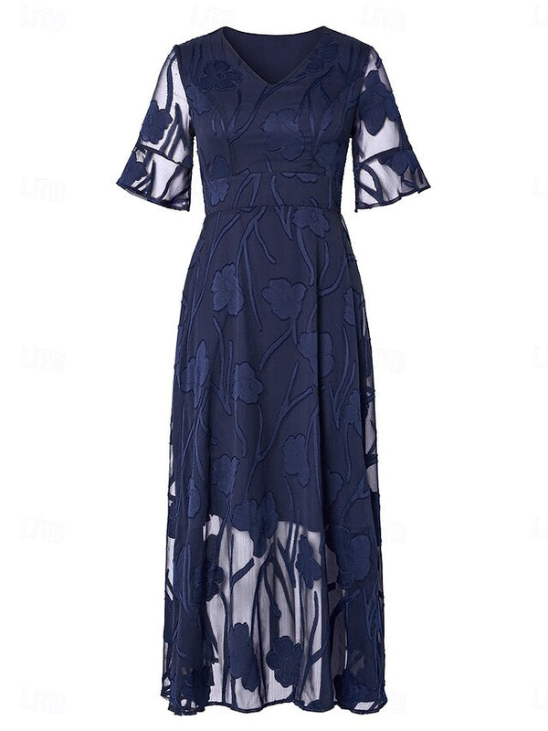 Lunessa | V-Neck Evening Maxi Dress