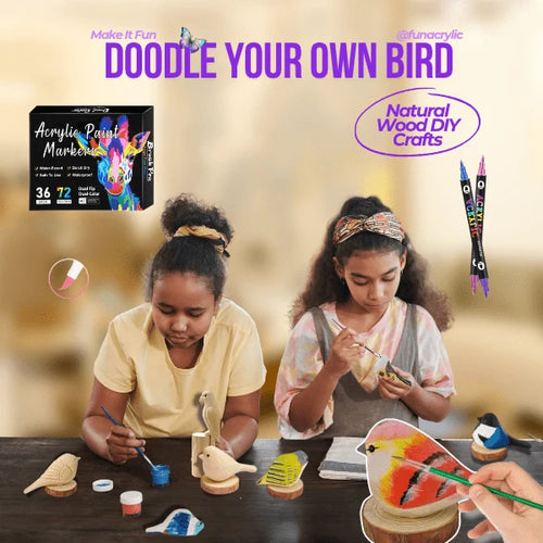 CraftedWings – Hand-Carved Wooden Bird Set